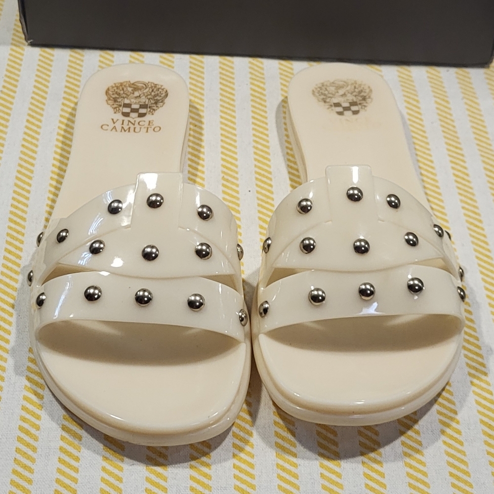 Vince Camuto Cream Studded Sandals